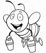 Bee Abelha Abeja Colorir Abejas Imprimir Abeille Baldes Dois Cubos Miel Colorironline Dibujosonline sketch template