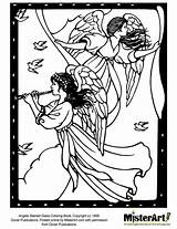 Stained Angels Heavenly Misterart Dover sketch template