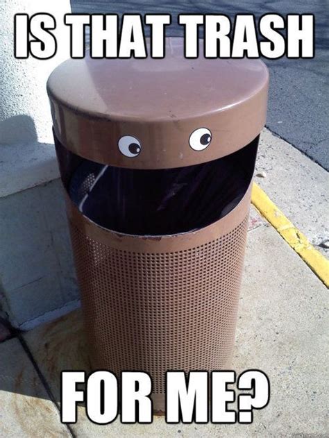 Friendly Trashcan Wants Your Trash Cmon Help The Lil Guy Out