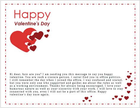 valentine day messages  colleaguescoworker word excel templates
