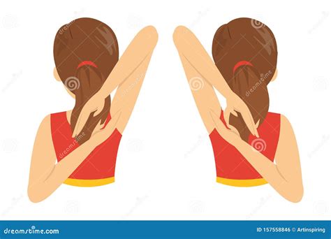 shoulder wing span exercise stretch  relieve shoulder pain stock