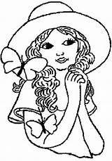 Coloring Pages Kids Lady Lovely sketch template