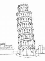 Pisa Inclinada Leaning sketch template