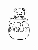 Honey Coloring Pot Pages Bear Jar Kids Hide Color Coloringsky Getcolorings Disimpan Dari sketch template