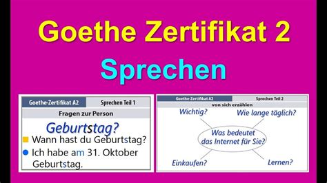 goethe zertifikat  sprechen german speaking exam  youtube
