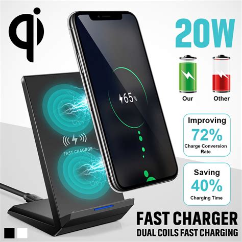 fast wireless charger  wireless charging stand qi certified