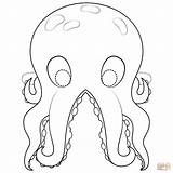 Coloring Mask Octopus Pages Printable sketch template