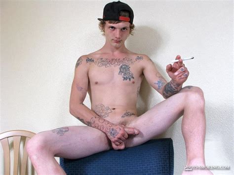 redneck skater punk smokes while stroking his thick dick redneck cock