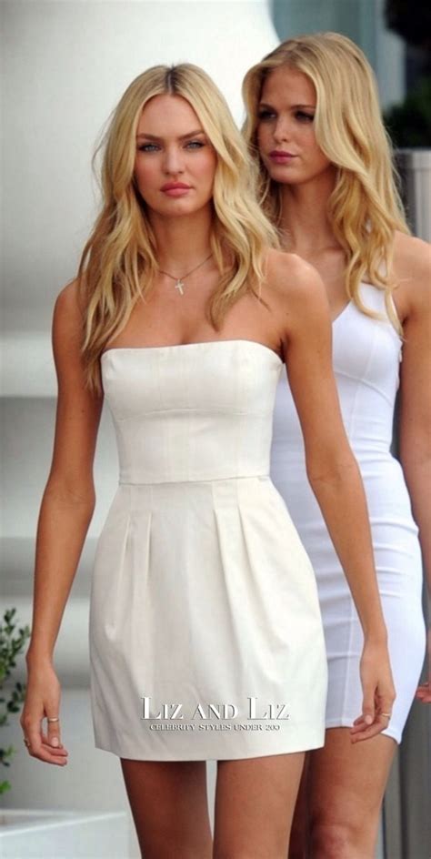 Candice Swanepoel Short White Cocktail Party Dress Very