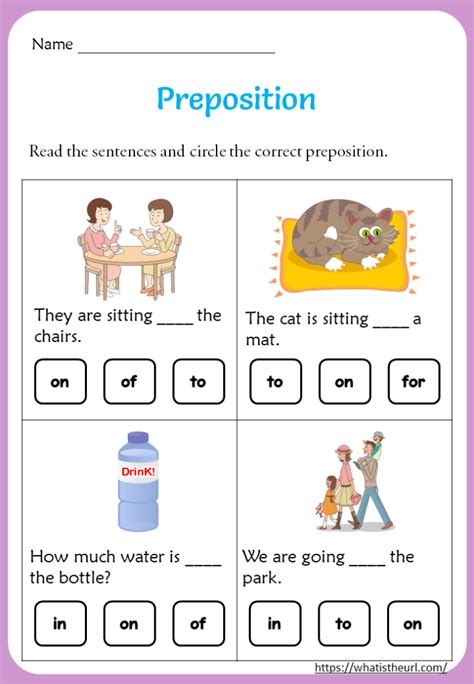 preposition worksheets  st gradepdf  home teacher
