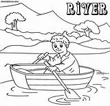 Coloring River Pages Printable Boat Kids sketch template