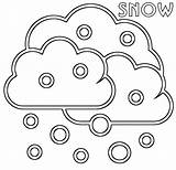 Coloring Cloud Clouds Pages Snow Rocks Rain Visit Sun sketch template