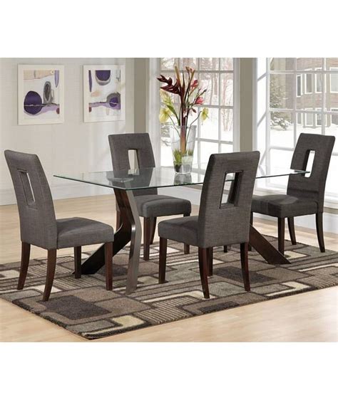 dream furniture modern teak wood  seater glass top luxury dining table