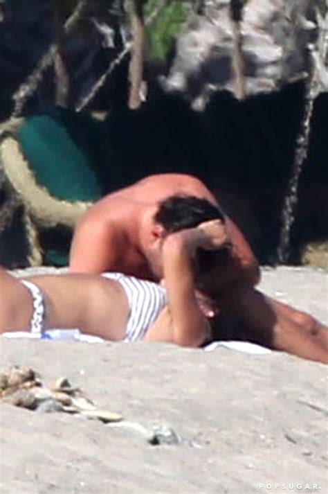 leonardo dicaprio and nina agdal kissing on the beach in la popsugar