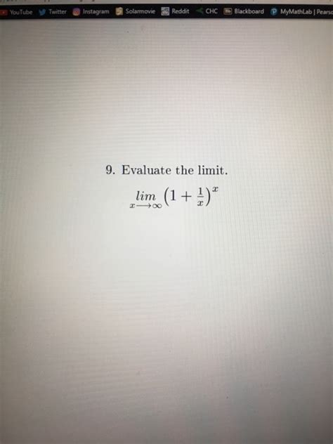 Solved Evaluate The Limit Lim X Rightarrow Infinity 1