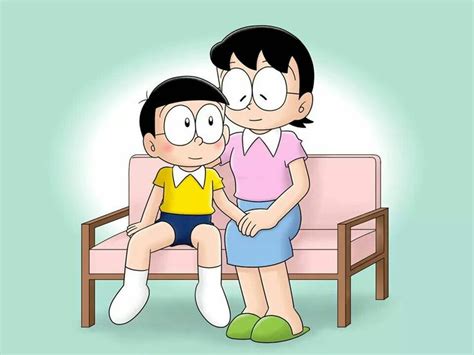 noby and his mother cute love wallpapers doraemon cartoon nobita