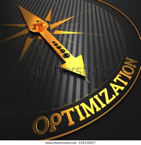 optimization business concept golden compass needle stock illustration