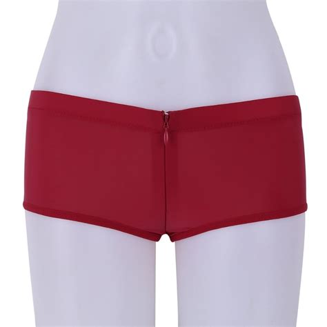 women sheer panties briefs sexy lingerie zipper short pants open crotch