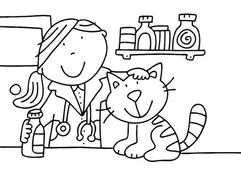 veterinarian girl coloring page  printable coloring pages  kids