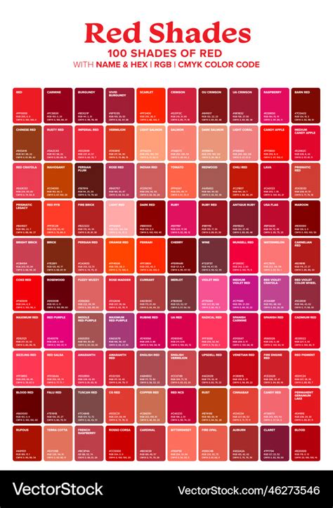 red  color shades royalty  vector image