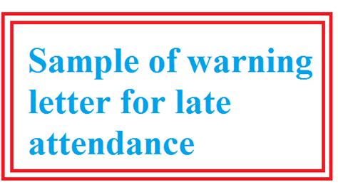 sample  warning letter  late attendance classles democracy