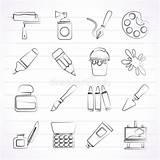 Object Icons Painting Stock sketch template