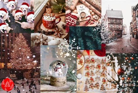 aesthetic christmas collage desktop wallpapers wallpapersafari
