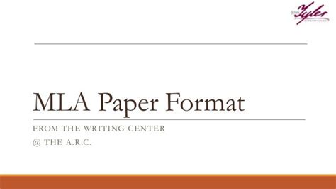mla paper format