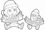 Coloring Pages Christmas Dora Explorer Characters Cartoon Colouring Merry Getcolorings Disney Getdrawings Xmas Choose Board sketch template
