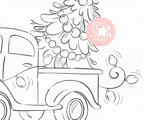 vintage christmas truck coloring page ameise