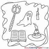 Coloring Halloween Pages Pitchfork Ghost Sheet Title sketch template