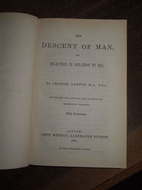 Charles Darwin The Descent Of Man And Selection In Relation To Sex