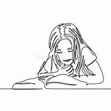 Ragazza Legge Disegno Continuous Continua Linea Libro Apprendimento Stile Siede Nello Niqab Hijab Wearing Studying Sit Wake sketch template