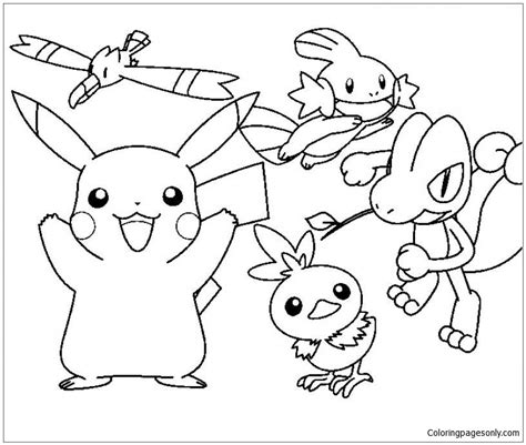 pikachu  friends coloring pages cartoons coloring pages coloring