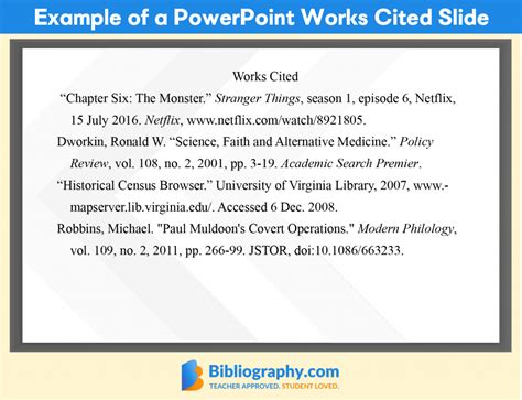 cite  powerpoint   mla bibliographycom
