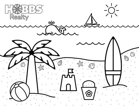 beach pictures coloring pages