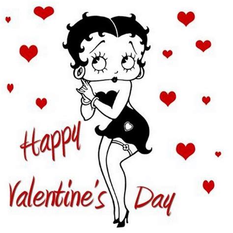 happy valentines day logo  classic betty boop heart background