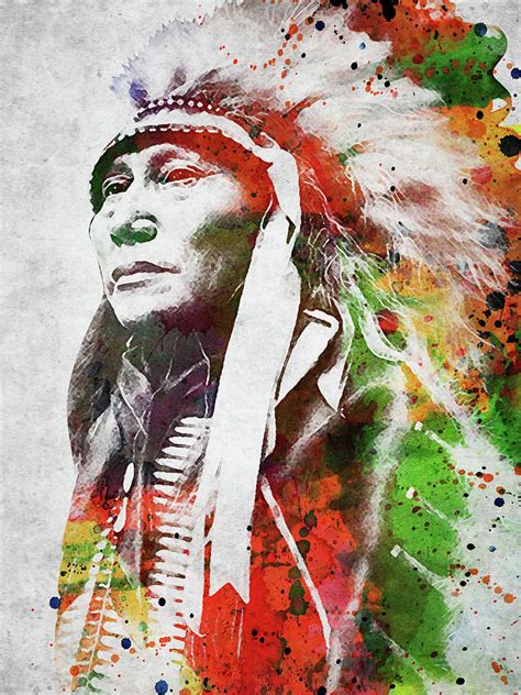 Native American Indian 3 Digital Art By Mihaela Pater Fine Art America