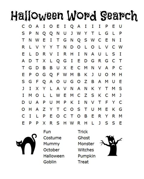 halloween word search counting printables