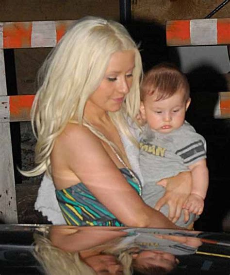 Christina Aguilera In Nyc With Son Max