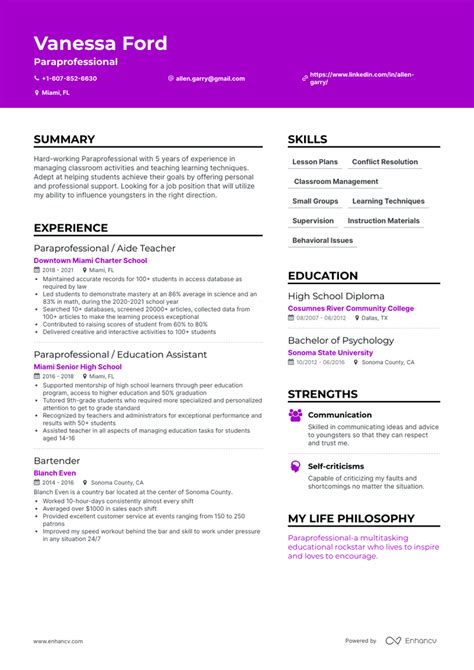 paraprofessional resume examples guide