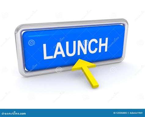 launch button stock illustration illustration  lettering