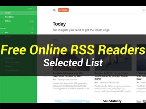 rss readers selected list youtube