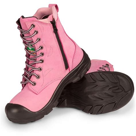 steel toe work boots  women  zipper csa approved