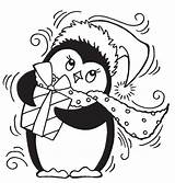 Penguin Stampendous Stamp Christmas Rubber Cling Mounted Coloring Stamps Pages Franticstamper Crw Stm Digi Winter Part Drawing Digital Sold sketch template