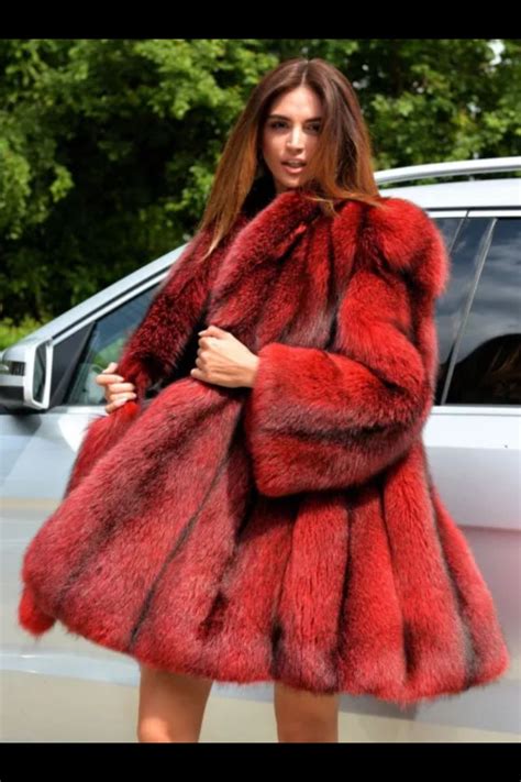 red hot chic fur coats women vintage faux fur coat fox fur coat