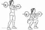Workoutlabs Squat Barbell sketch template