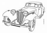 Car Coloring Old Fashion Pages Print Color Front sketch template