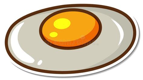 fried egg  sticker template stock vector illustration  patch