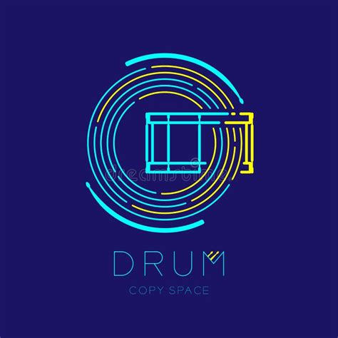 snare drum drumstick   staff circle shape logo icon outline